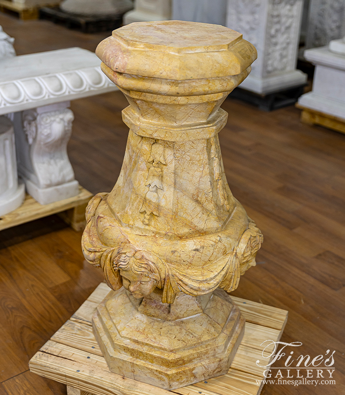 Marble Bases  - Rose Color Marble Column Base - MBS-075